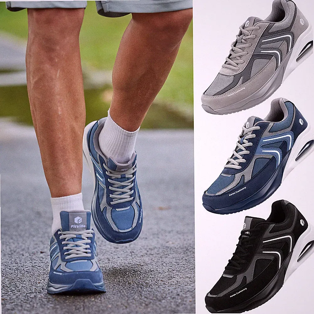 FitVille Herren Weite Laufschuhe Luftkissen Dämpfung Sportschuhe Turnschuhe