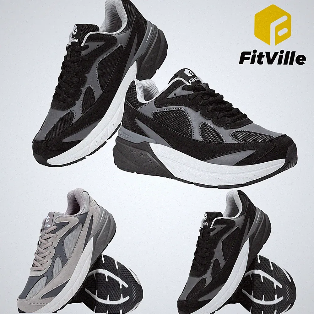 FitVille Laufschuhe Herren Extra Weite Turnschuhe Dämpfung Atmungsaktiv Walking