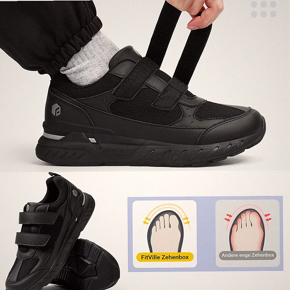 FitVille Schuhe Herren Extra Weite Sneaker mit Klettverschluss Walkingschuhe