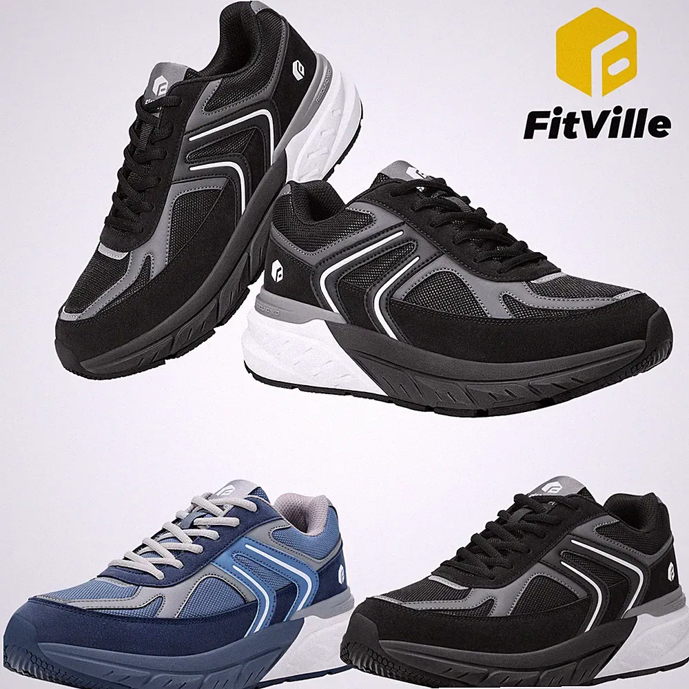 FitVille Sneaker Herren Extra Weit Laufschuhe Dämpfung Sportschuhe Atmungsaktiv