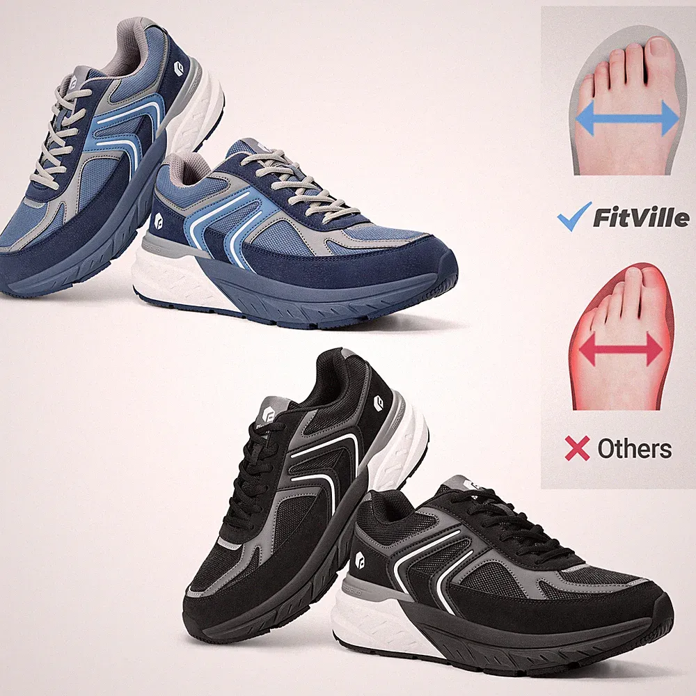FitVille Sneaker Herren Extra Weit Laufschuhe Outdoor Joggingschuhe Running Shoe