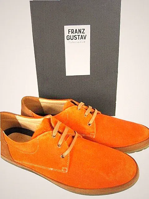 Franz Gustav Herrenschuhe ( Freilauf ) in 43 / UK 9 / Orange /Velour/Neu mit OVP