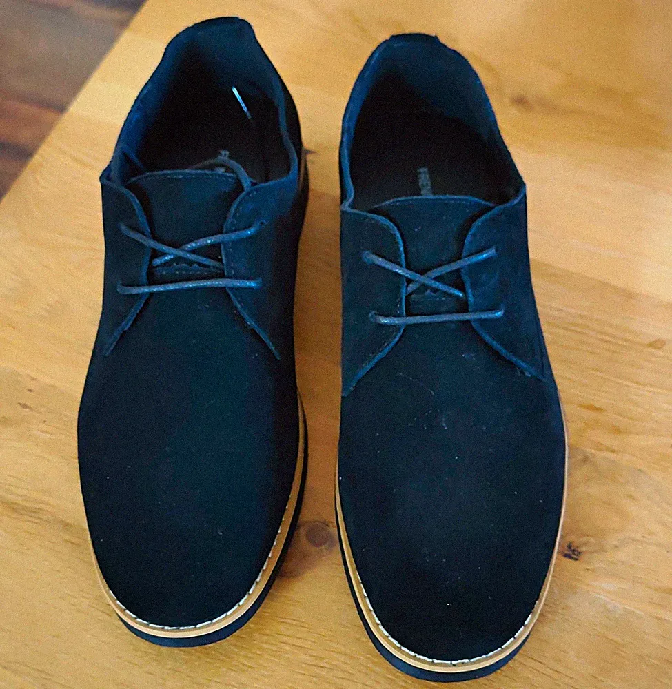 French Connection Herren Freizeitschuh Halbschuh Wildleder schwarz Schnürung 43