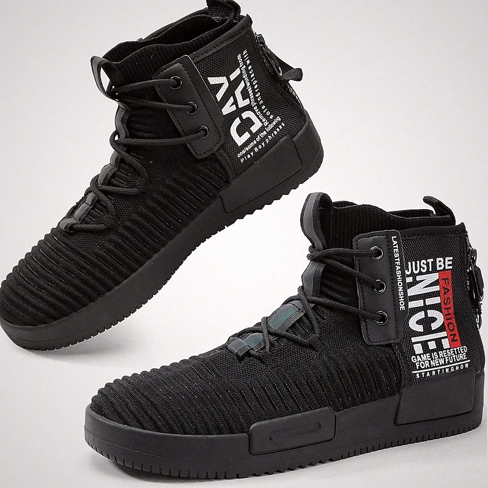 FUSHITON Herren Sportschuhe High Top Turnschuhe Mode Freizeitschuhe Draußen Lauf