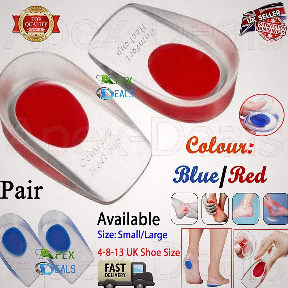 Fuß Plantarfasziitis Gel Fersenstützkissen Einlegesohlen Pad Schmerzlinderung /UK 4-13