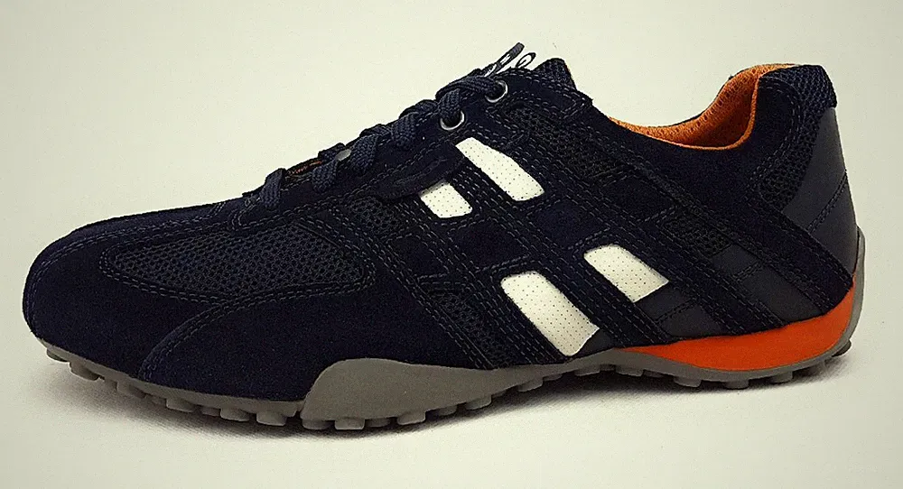 Geox Snake Herrenschuhe Schnürschuhe Sneaker Blau Freizeit