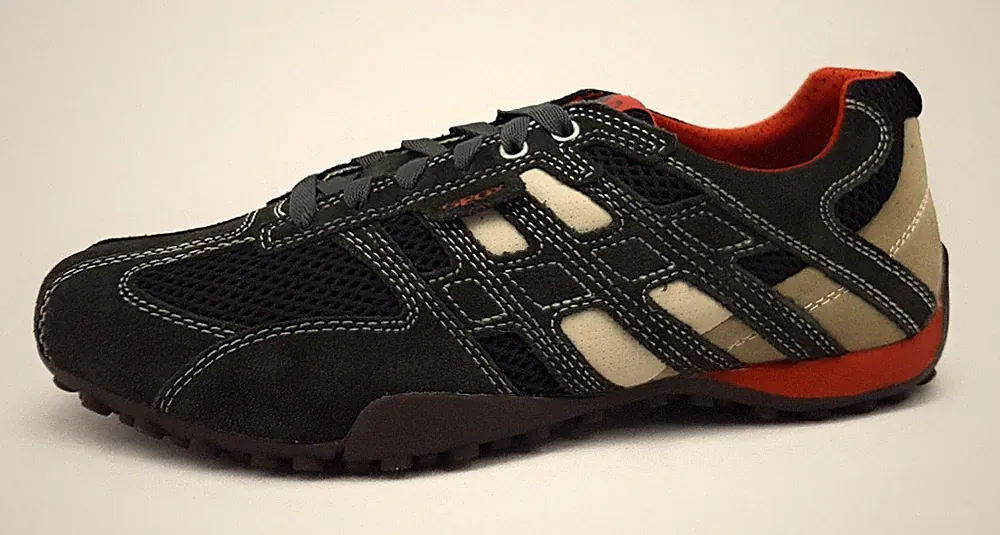 Geox Snake Herrenschuhe Schnürschuhe Sneaker Grau Freizeit