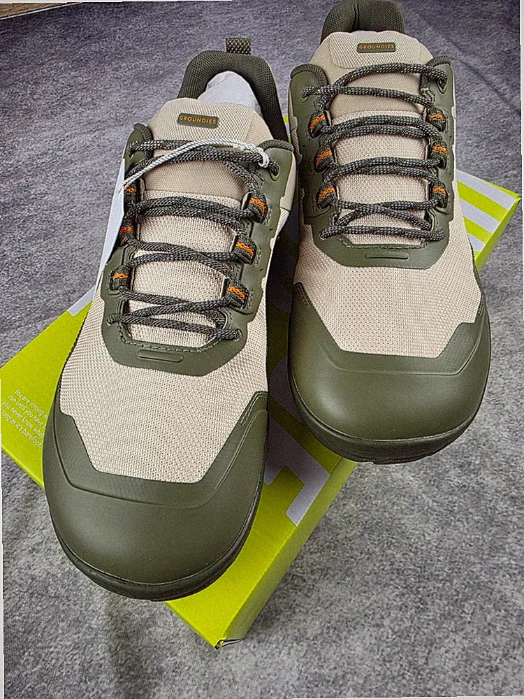 GROUNDIES All Terrain Low 2.0 Barfußschuhe Herren Trekking Sneaker Khaki 43 44