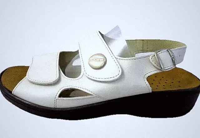 Hans Herrmann Collection Sandale Sandalette Bequem Damen Schuhe Leder perle 42 8