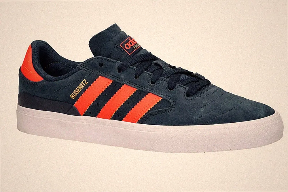 HERREN ADIDAS BUSENITZ VULC II WILDLEDER SKATESCHUHE - ALLE GRÖßEN - BLAU/ORANGE HQ2018