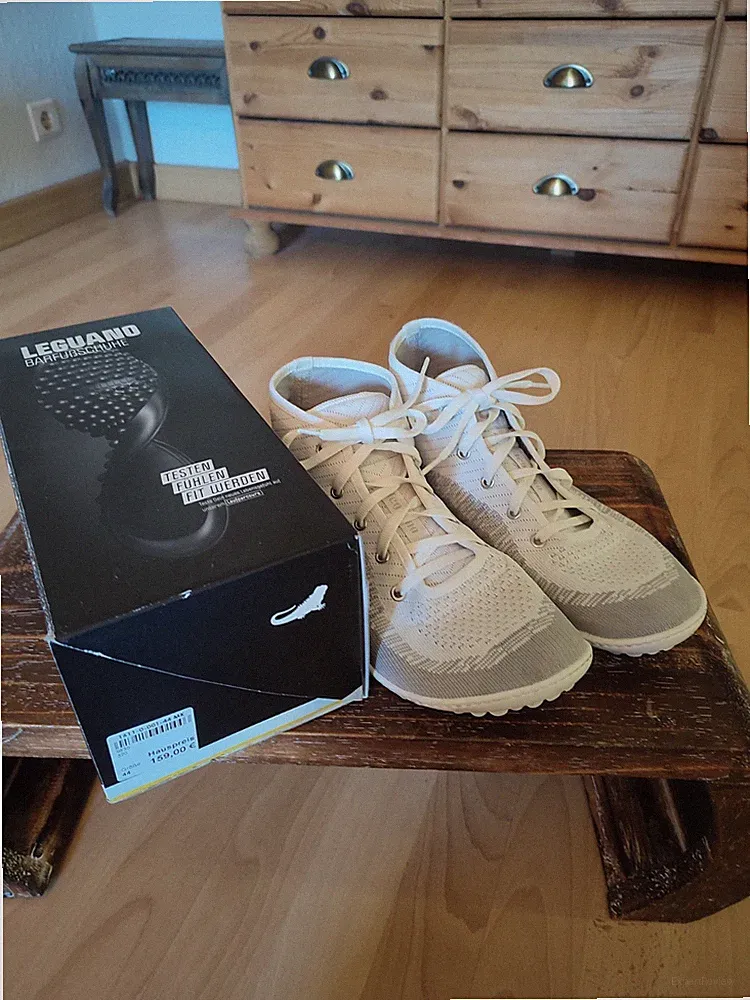 Herren Barfußschuh von Leguano Gr. 44 Weiß/Grau Top Zustand kaum getragen