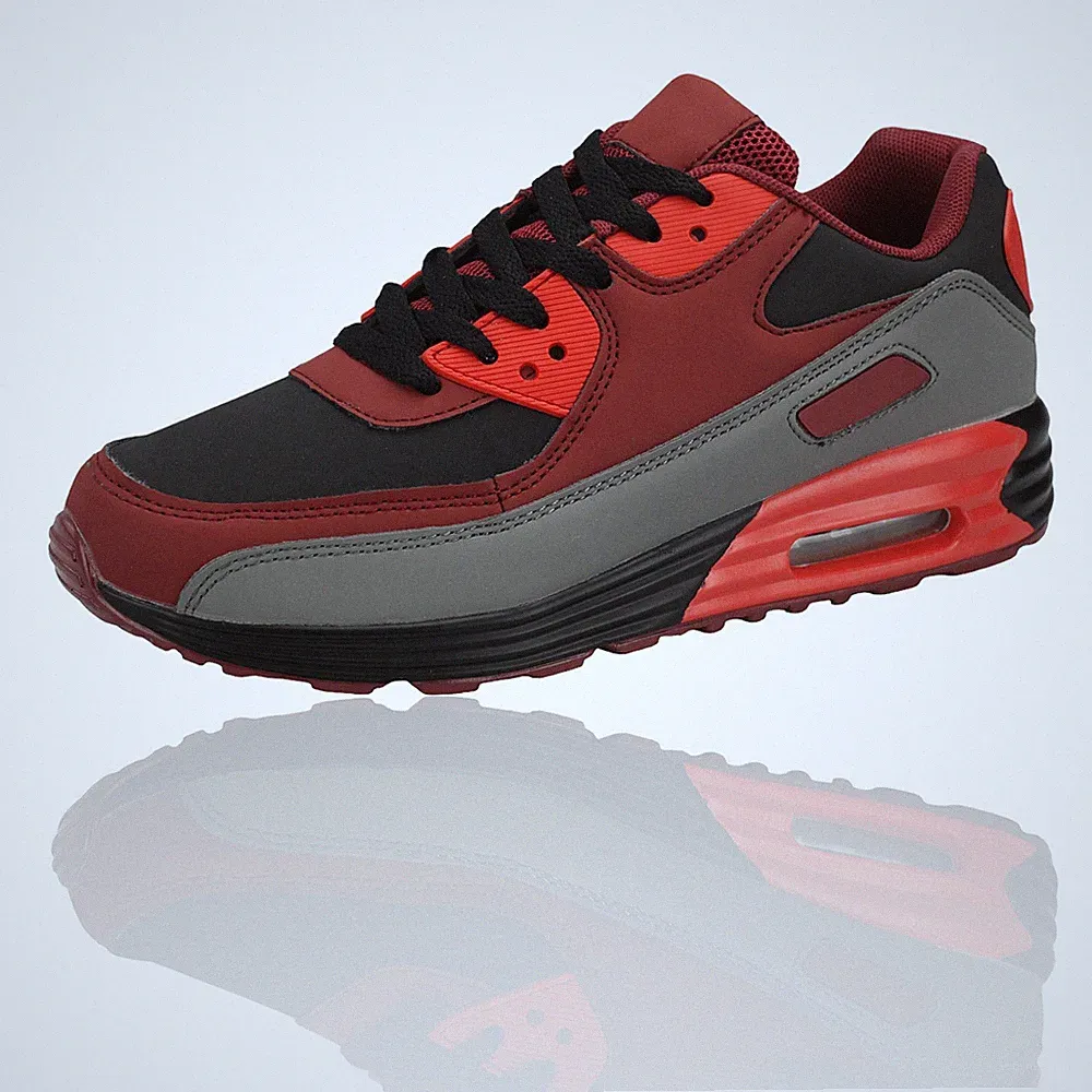 Herren Damen Sneaker Sportschuhe Schnürer Turnschuhe Laufschuh Rot Schwarz 36-46