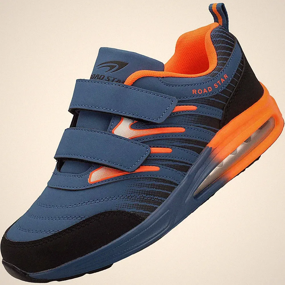 Herren Damen Sportschuhe Laufschuhe Sneaker Klettschuhe Turnschuhe Blau Orange