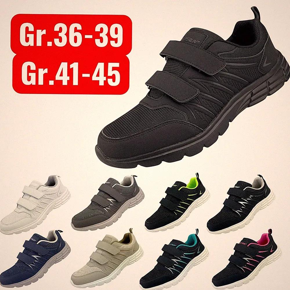 Herren Damen Sportschuhe Turnschuhe Laufschuhe Freizeit Schuhe Klettverschluss