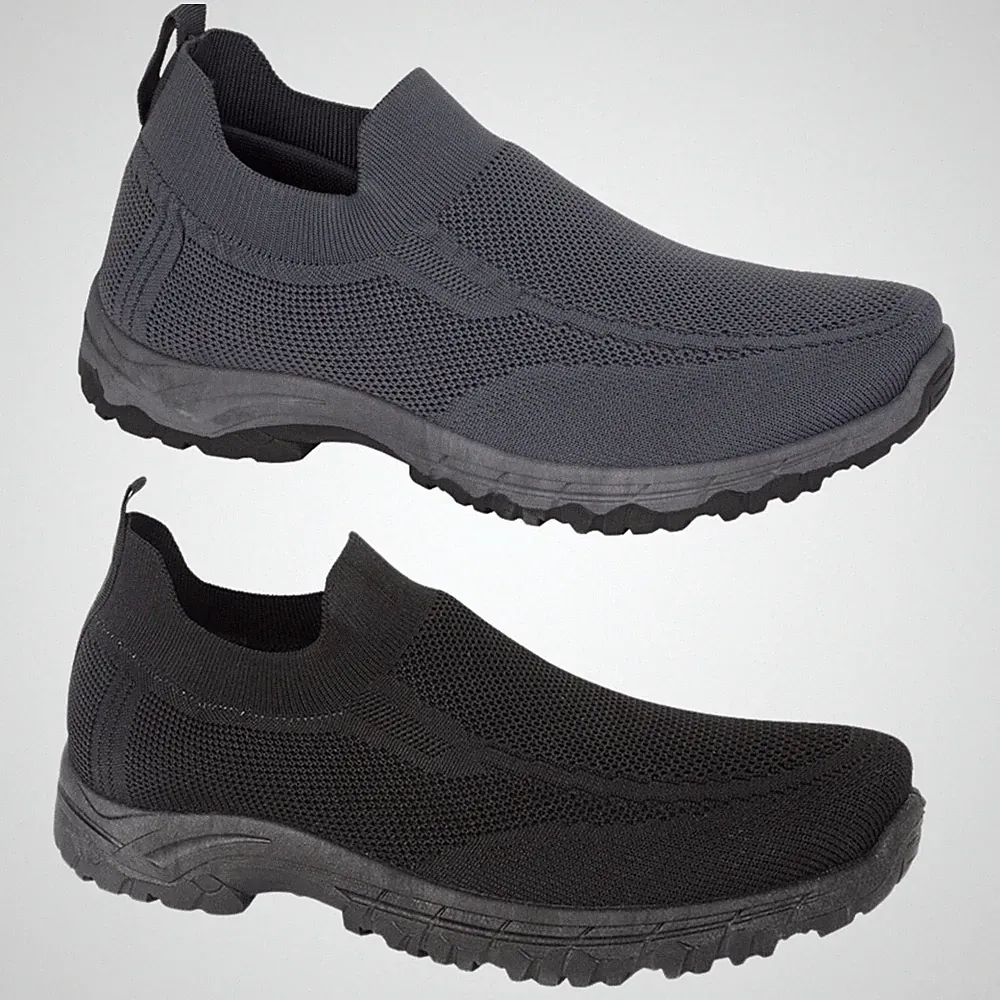 Herren DEK Elastisch Turnschuhe Slipper Freizeit Mesh Komfort Sneaker Textil Schuhe