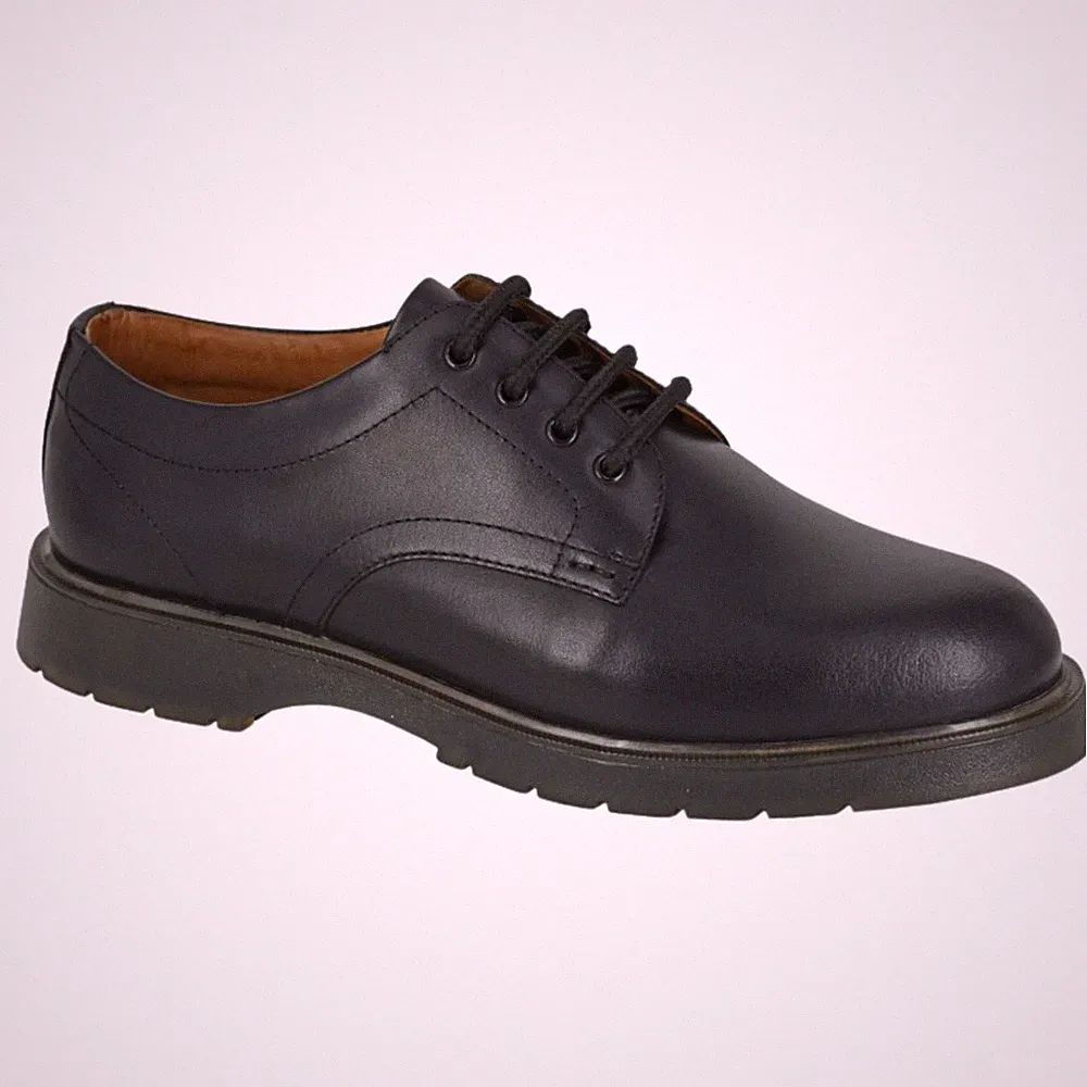 Herren Grafters Leder Schuhe Parade Uniform Luftpolster Gepolstert Schwarz M181A Schuh
