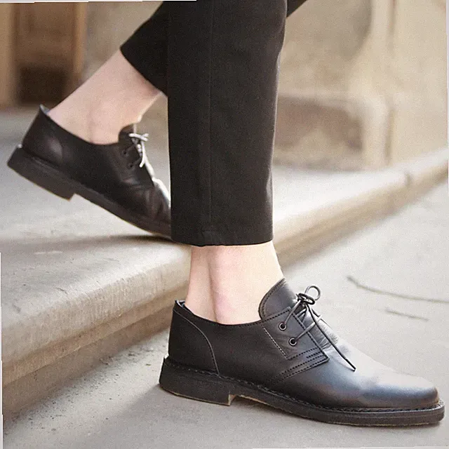 Herren Halbschuhe Leder schwarz Handarbeit mit Futter Lederfutter