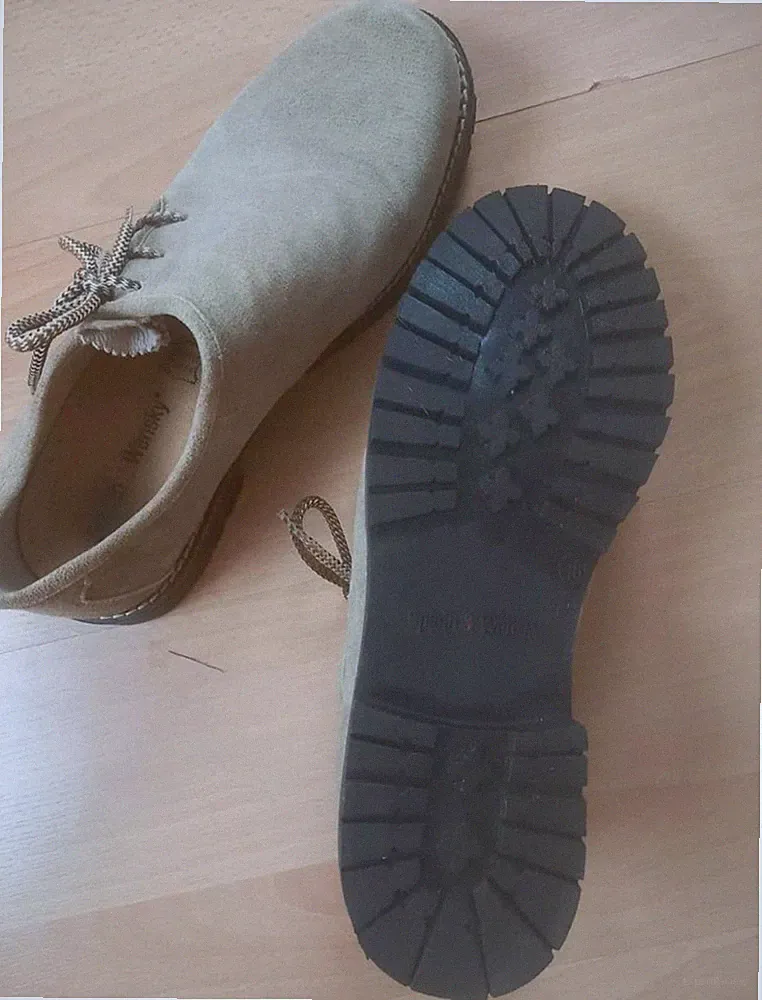 Herren Halbschuhe Trachtenschuhe Leder beige Gr. 46 Schnürung