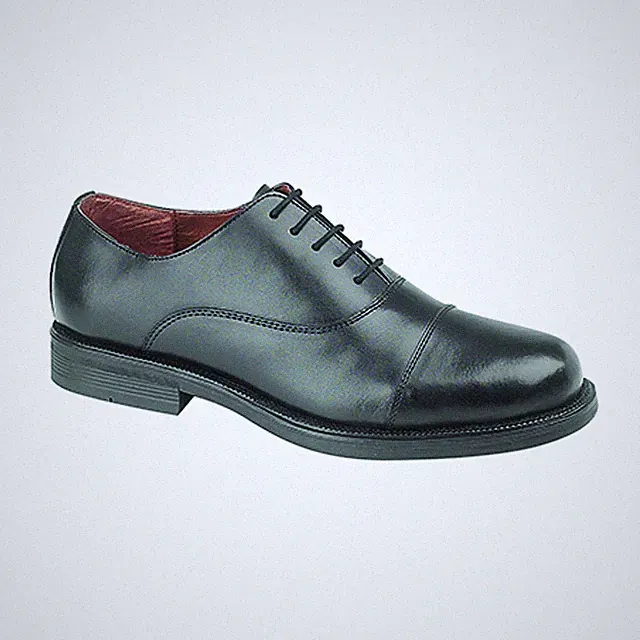 Herren Hochglanz Caped Oxford Cadet Parade Smart Elegant Schuhe PVC Sohle