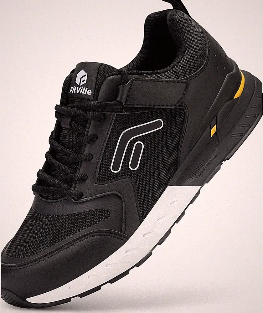 Herren Laufschuhe Extra Weit Sneaker Klettverschluss Schwarz Gr.40-50