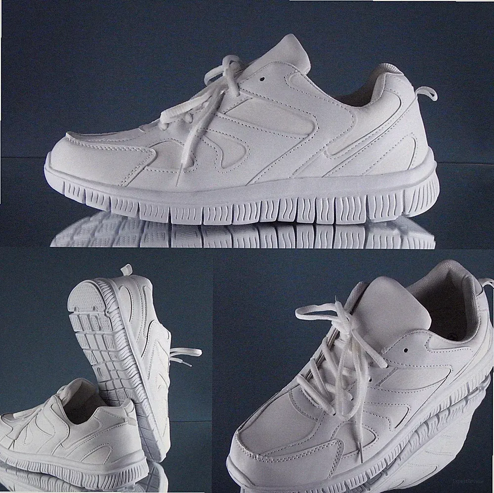 Herren Laufschuhe weiß Sneakers SCHNÜRSENKEL Jogging Sport Schuhe Fitness neu