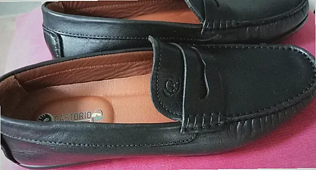 Herren Leder Mokassins Gr. 42 CASTORIO in schwarz