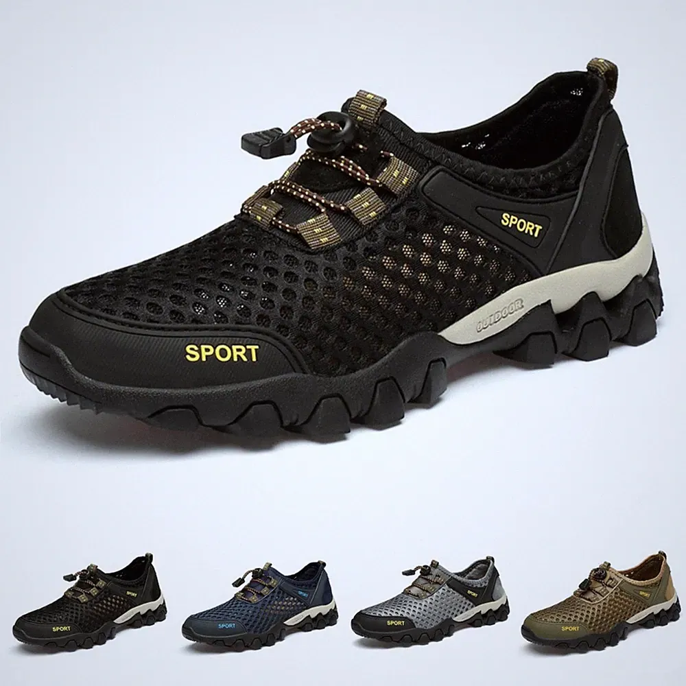 Herren Mesh Wasserschuhe Outdoor Sneaker Leicht Traillaufschuhe Fitnessschuhe