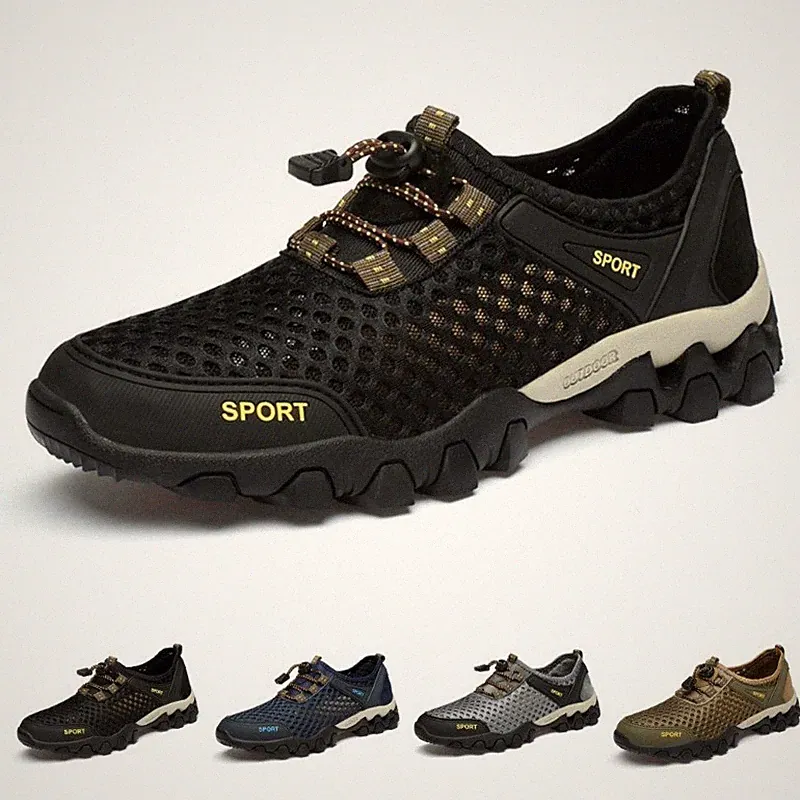 Herren Mesh Wasserschuhe Outdoor Sneaker Leicht Traillaufschuhe Fitnessschuhe DE