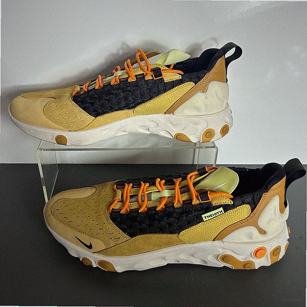Herren - NIKE - React Element 55 hellbraun schwarz gewebte Laufschuhe - Größe 9,5