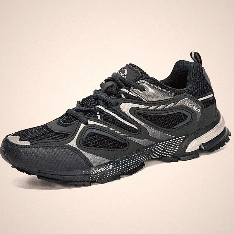 Herren Schlitzstrick-Laufschuhe, Sportschuhe mit Schnürung.