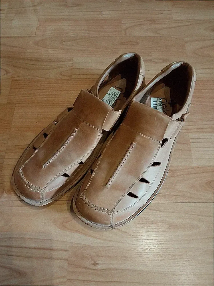 Herren Schuhe Halbschuh Slipper Rieker Antistress Leder braun Größe 45 Sommer