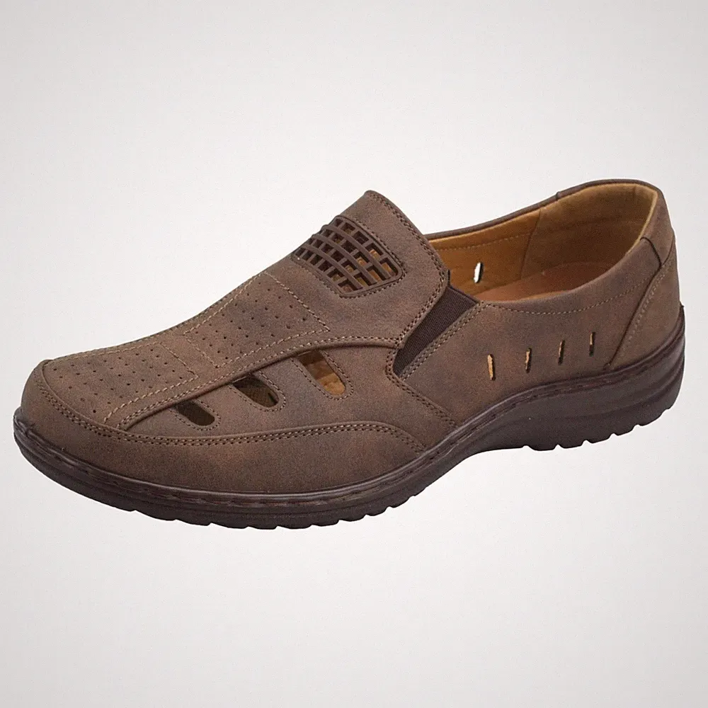 Herren Slipper Halbschuhe Sandalen Schlupfschuhe Atmungsaktiv Leicht Braun 40-46