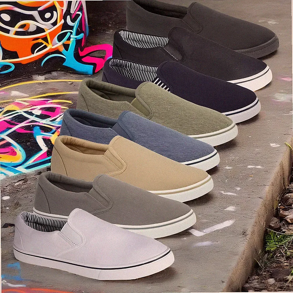 Herren Slipper Sneaker Jungen Canvas Niedrig Freizeitschuhe Flach Turnschuhe Pumps Größen