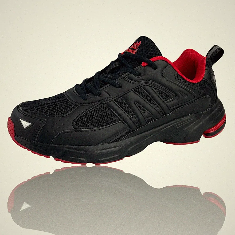 Herren Sneaker Sportschuhe Laufschuhe Schnürer Freizeitschuhe Schwarz Rot 41-44