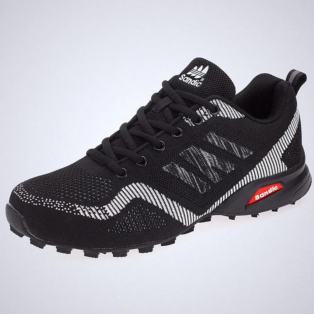 Herren Sneaker Trekking Sportschuhe Laufschuhe Turnschuhe Freizeit Schwarz Weiß
