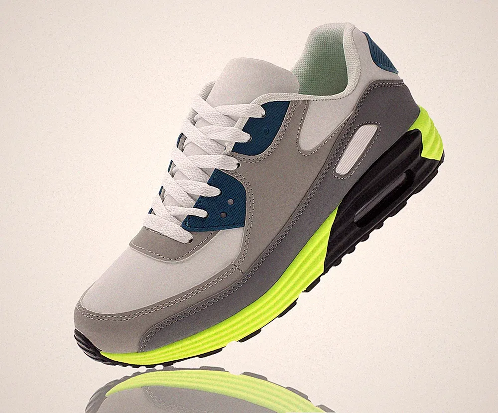 Herren Sneaker Übergröße Sportschuhe Laufschuhe Schnürsneaker Grau-Grün 47-50