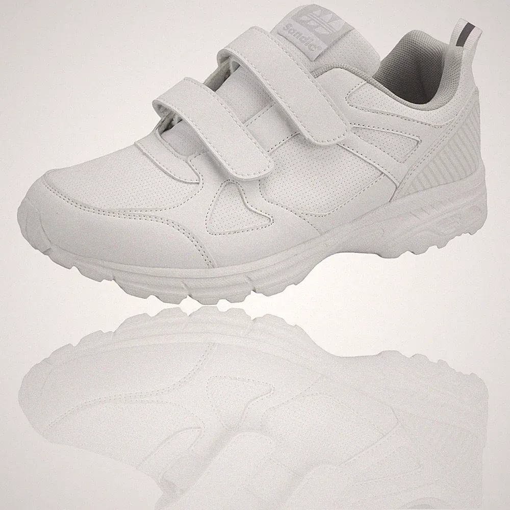 Herren Sneaker Weiß Sportschuh Turnschuh Hallenschuh Klettverschluss Weiß 41-46
