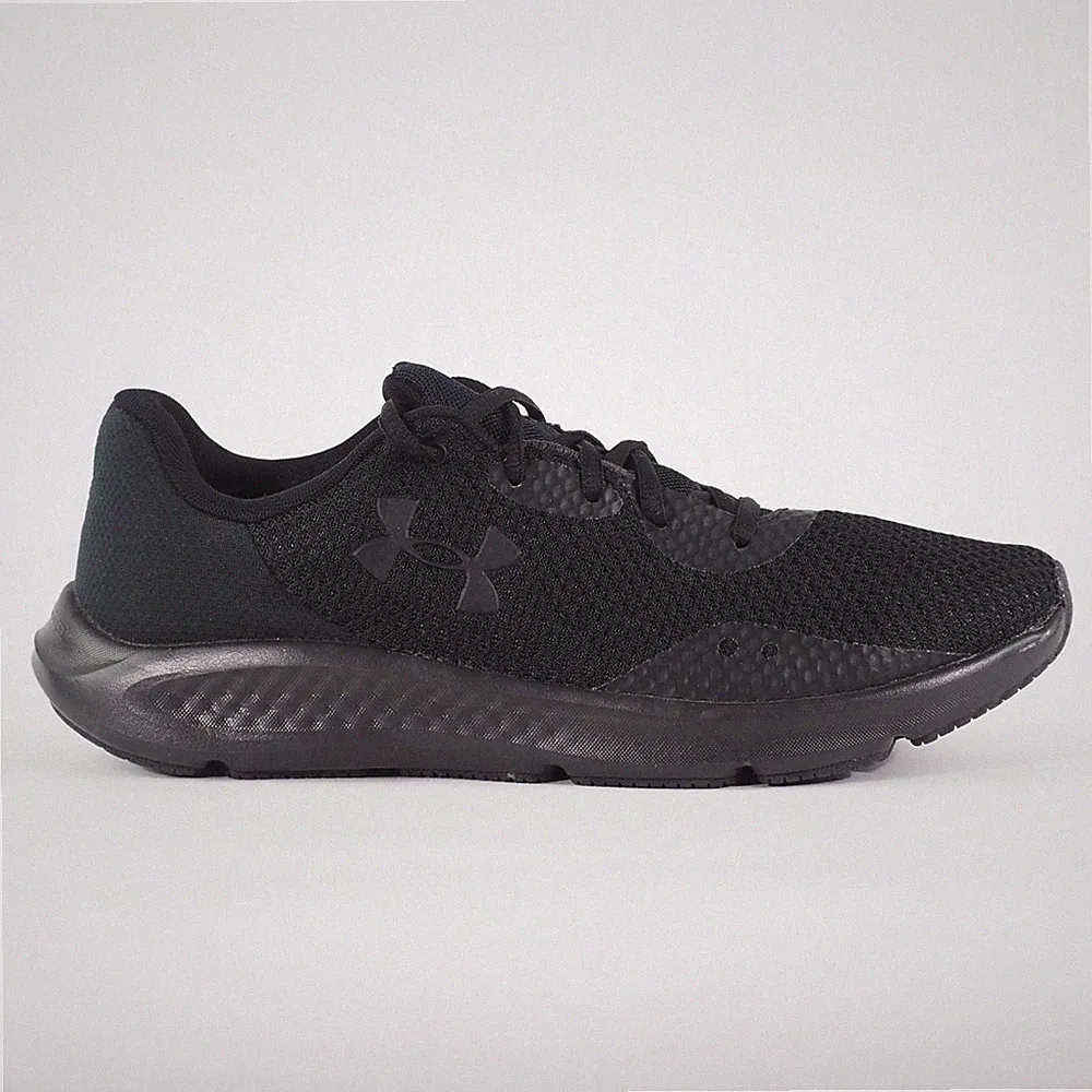 Herren Under Armour Charged Pursuit 3 Schwarz Mesh Laufen Schnürschuhe Sport Turnschuhe