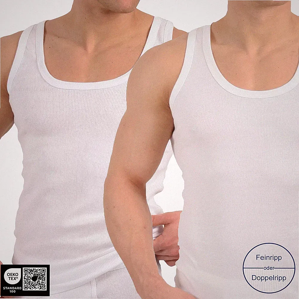 Herren Unterhemden 4-6-8-10er Pack Weiß Feinripp u. Doppelripp Gr. M - 6XL