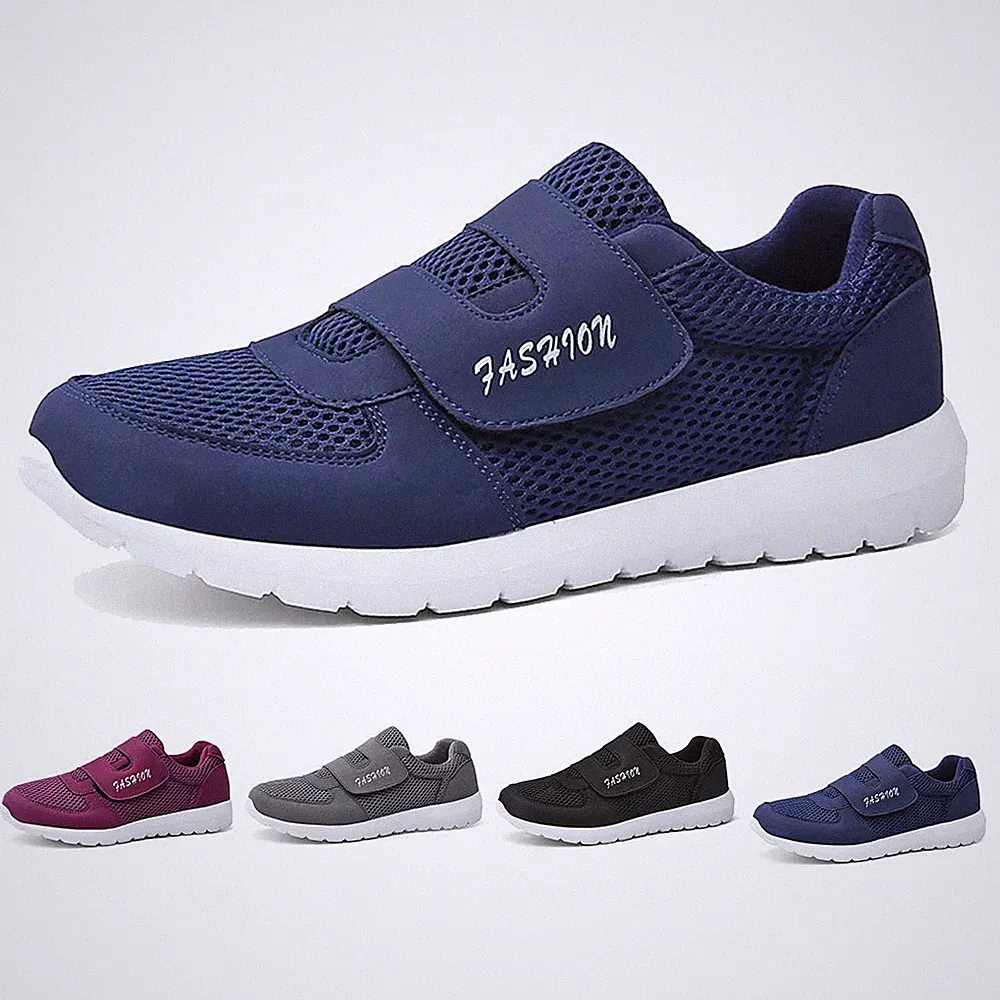 Herren Walkingschuhe Damen Turnschuhe Extra Weit Sportschuhe mit Klettverschluss