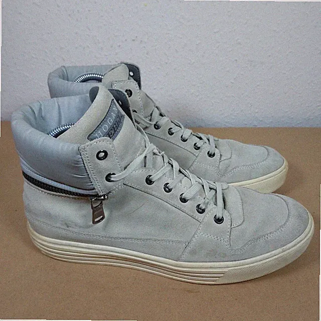 Hogan Rebel grau Wildleder Turnschuhe Schuhe Freizeit klassische Turnschuhe Gr. UK 8 gebraucht