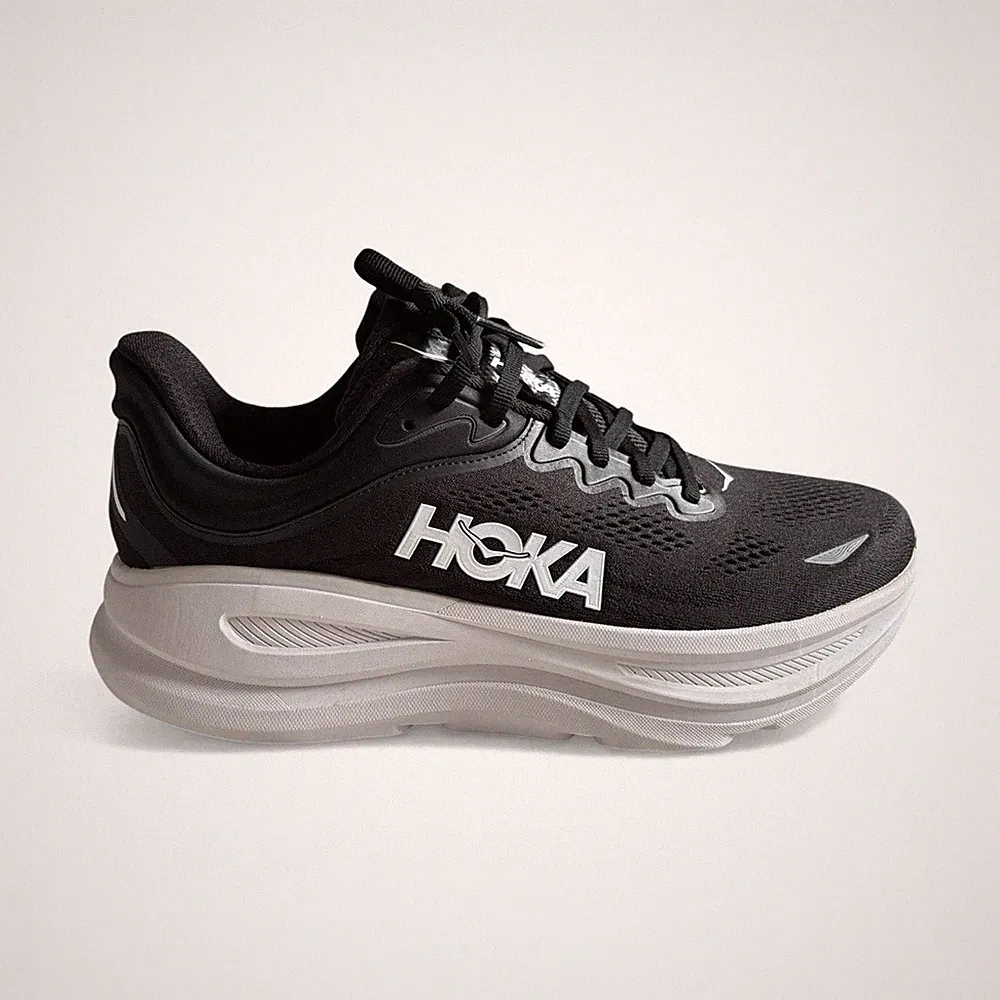 Hoka Bondi 9 Herren Sneaker schwarz weiß Mesh Low Top Laufschuhe