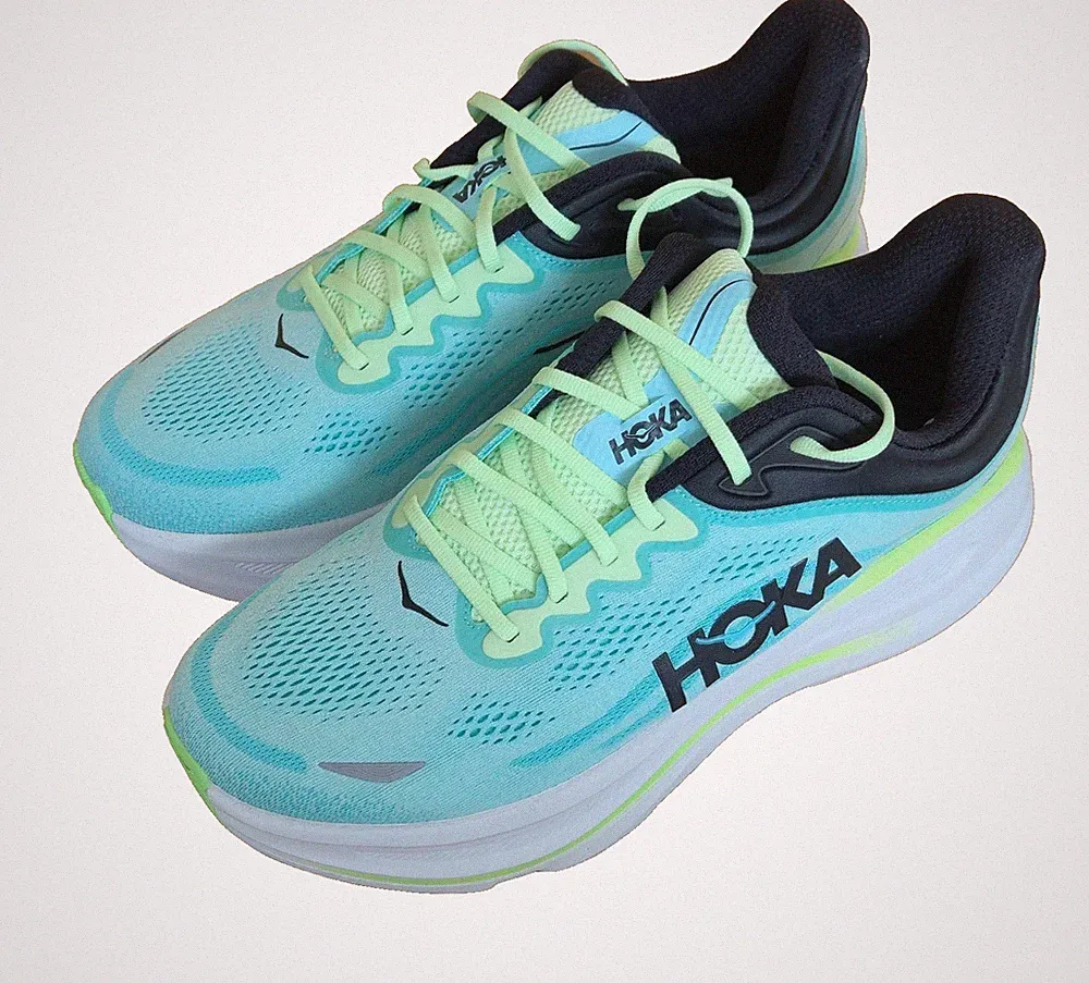 Hoka Bondi 9 Laufschuhe Grün/Schwarz weiß Gr 44 Neu Original