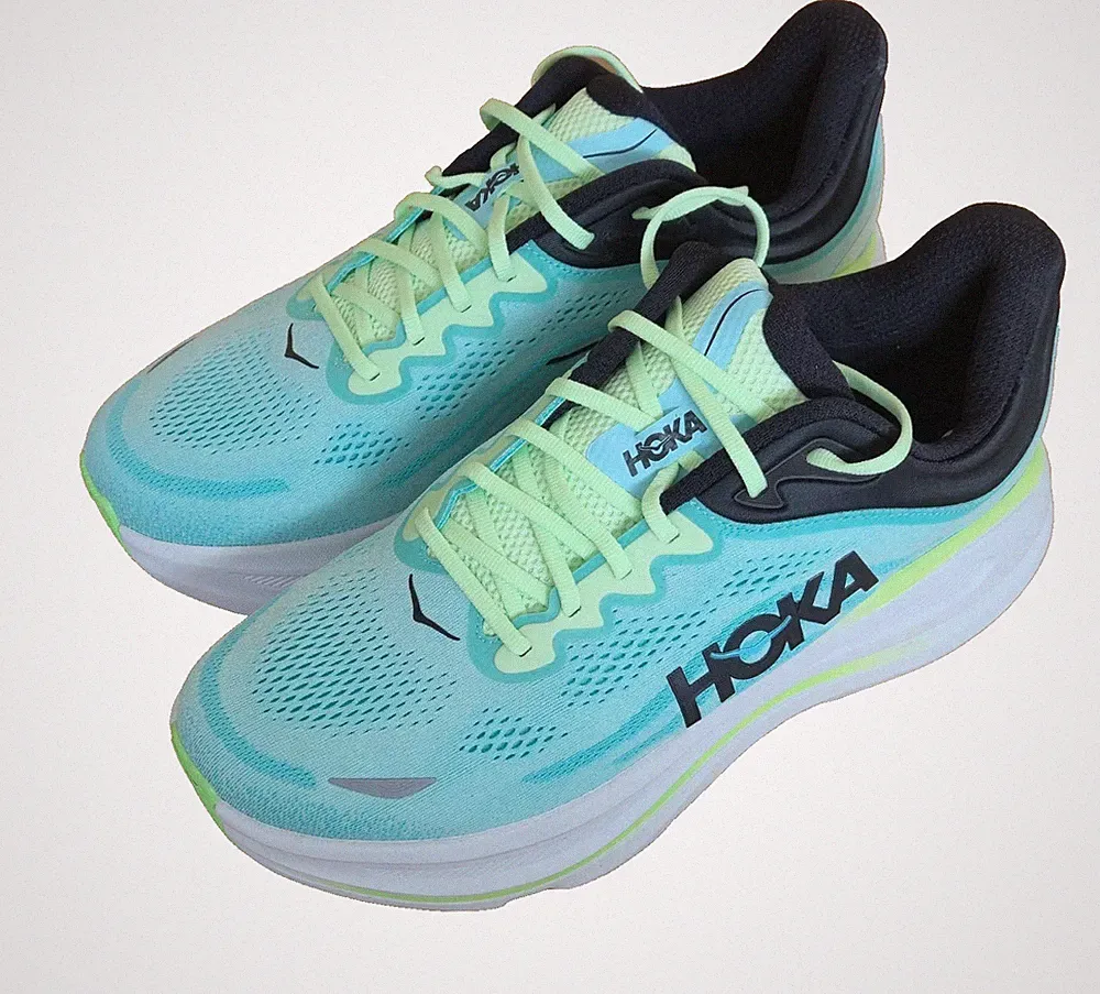Hoka Bondi 9 Laufschuhe Grün/Schwarz weiß Gr 45.1/3 Neu Original