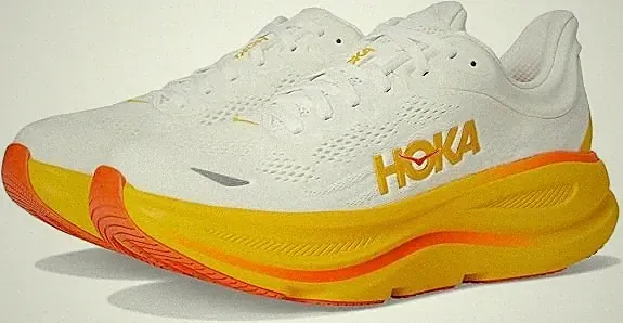 HOKA Bondi 9 Laufschuhe Herren Sneaker Sportschuhe Running Gr 43,1/3 gelb weiß