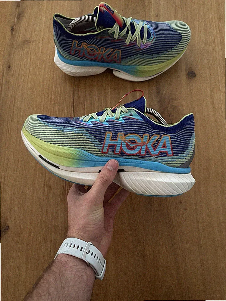 Hoka Cielo X1 Carbon Laufschuh Blau Gelb Herren Gr. 42 #300