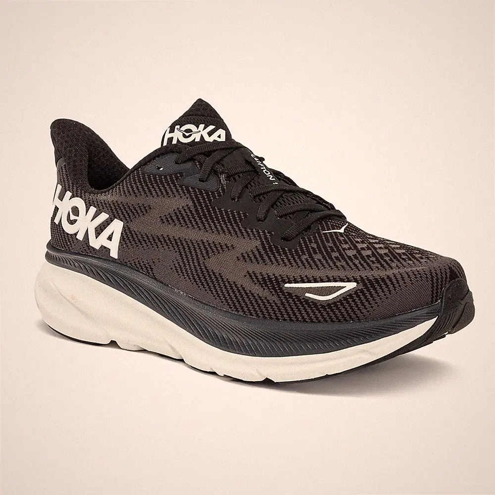 HOKA Clifton 9 Herren Laufschuhe Schwarz Gr. 46 Dämpfungsschuhe Top