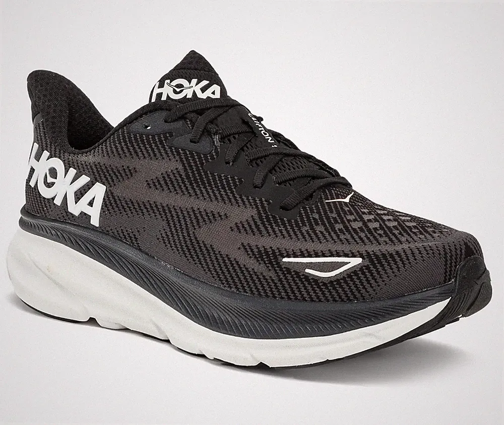 Hoka Clifton 9 Herren Laufschuhe Schwarz Running Sneaker Schuhe Größe EU 45 1/3