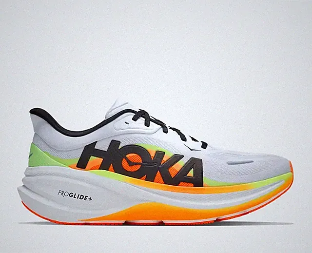HOKA Clifton PRO Herren Laufschuhe Hellgrau Orange Sneaker Trainer Alle Größen