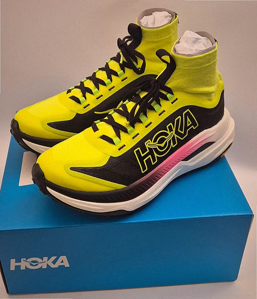 Hoka Herren Tecton X 3 – Neon Hoka Citrus/Schwarz – Trail Gr 42, 2/3